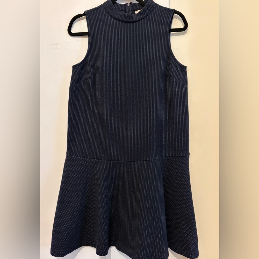 LOFT Textured Dark Blue Cozy & Casual Dress